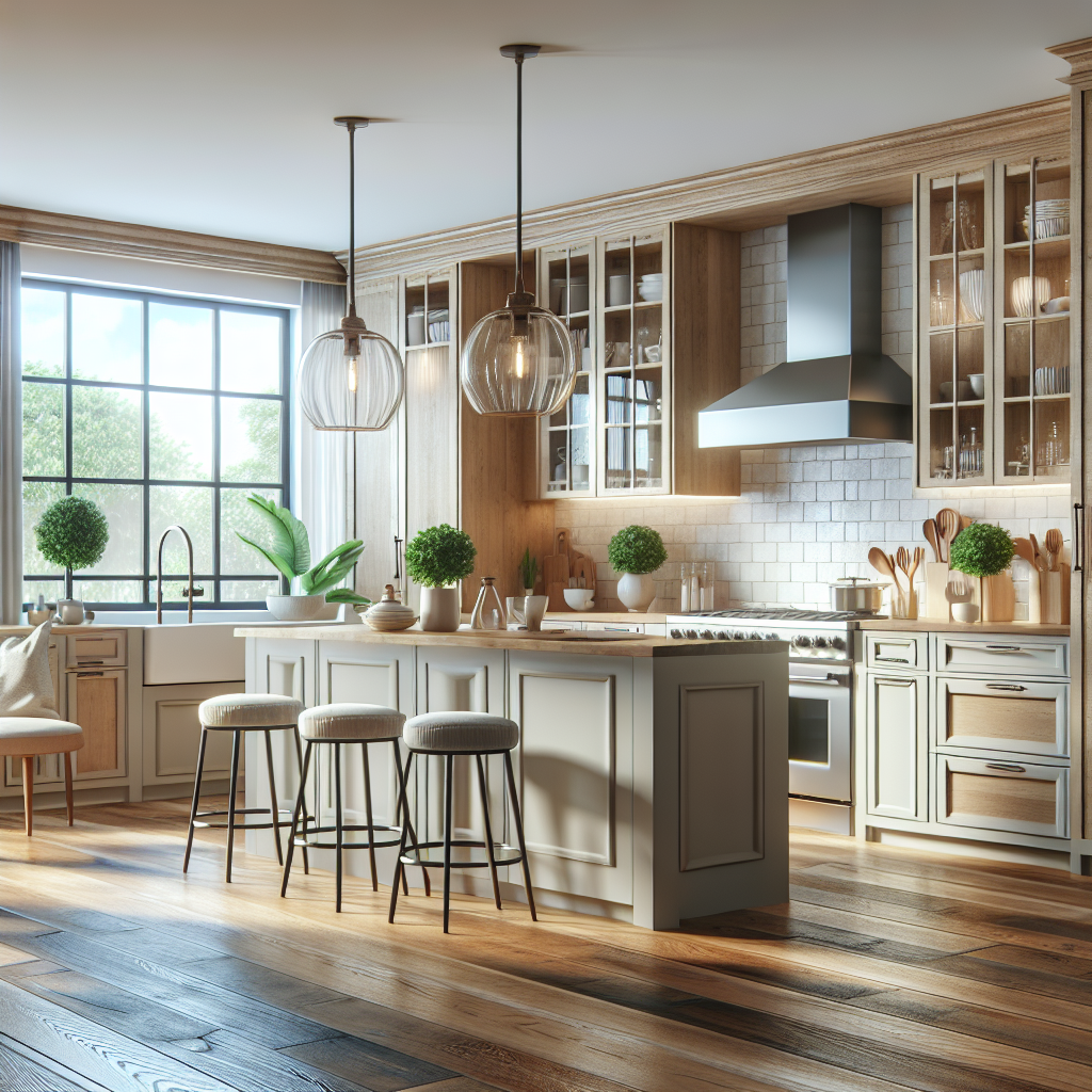 A beautifully renovated modern kitchen showcasing <a href='https://lscontractor.com/californias-2025-construction-law/'>custom cabinetry</a> and open-concept design with natural lighting