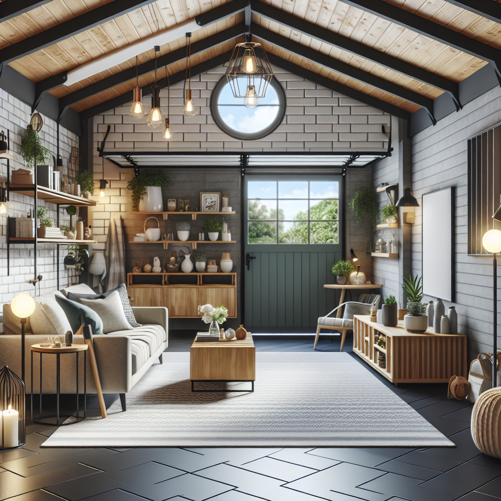 A beautifully renovated garage turned into a stylish living space with modern decor