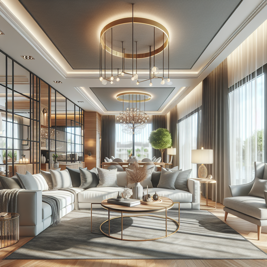 A beautifully remodeled living room showcasing modern design elements with natural lighting