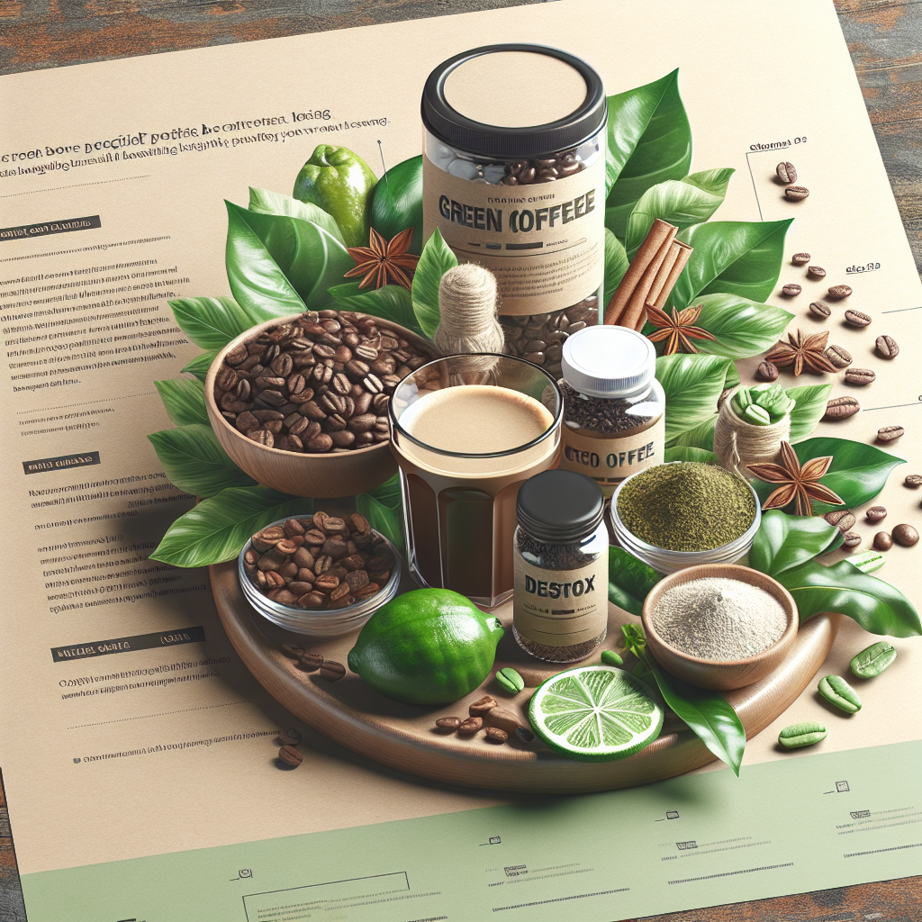 A variety of coffee types for weight loss including green coffee beans, detox coffee and natural blends with herbs