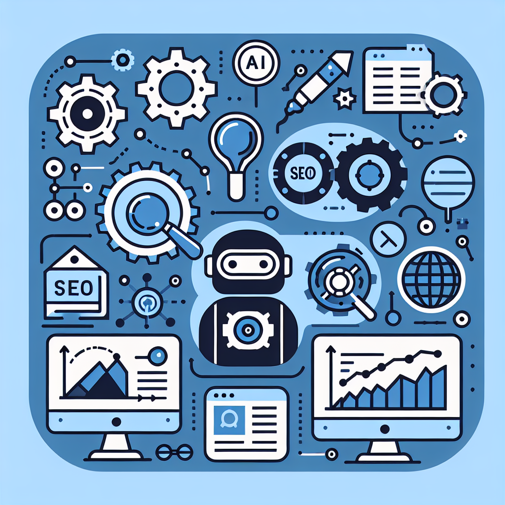 An infographic illustrating SEO optimization techniques for AI-generated articles