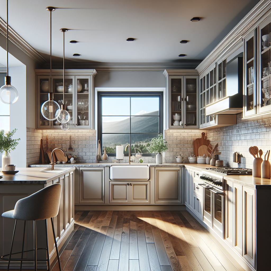 A beautifully designed custom kitchen with bespoke cabinets and modern appliances