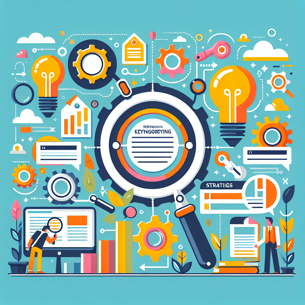 A colorful infographic showing effective keyword research strategies for blogs