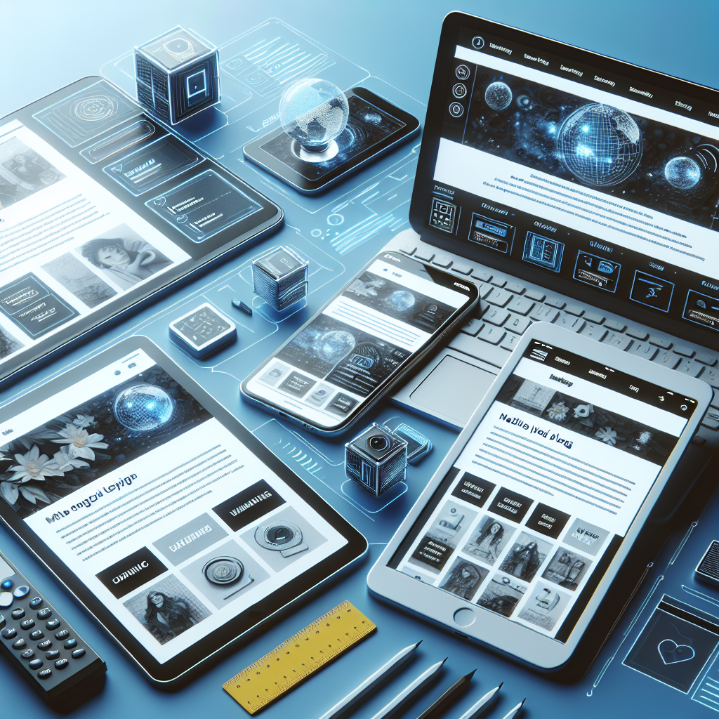 A visually appealing mobile-friendly blog layout displayed on various devices including a smartphone, tablet, and laptop