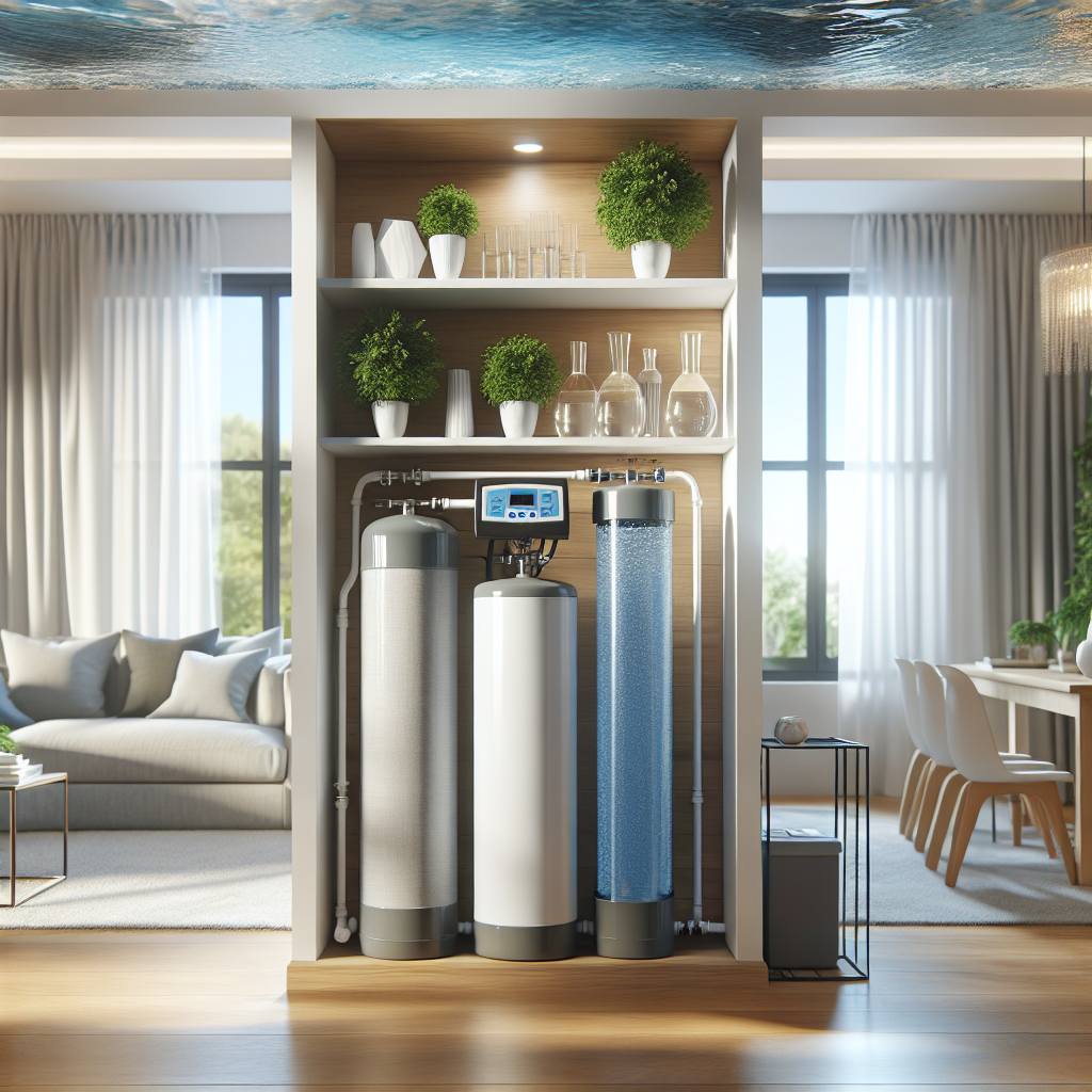 A well-maintained water softener system in a modern home setting