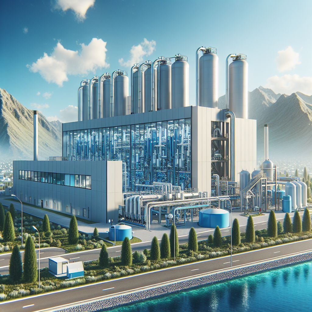 A modern water reclamation facility in Clark County with advanced filtration systems and eco-friendly landscaping