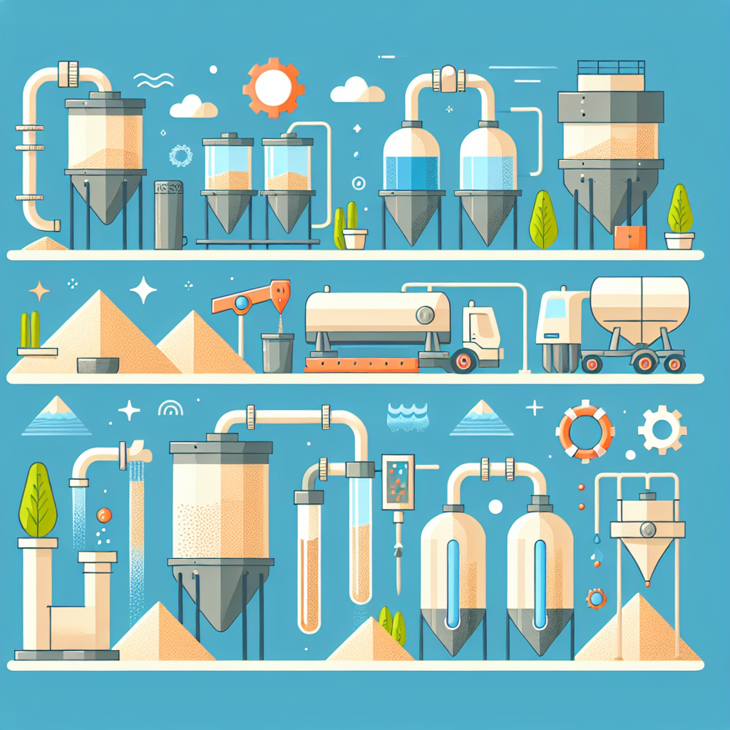 A detailed diagram showing different types of sand filtration systems in action