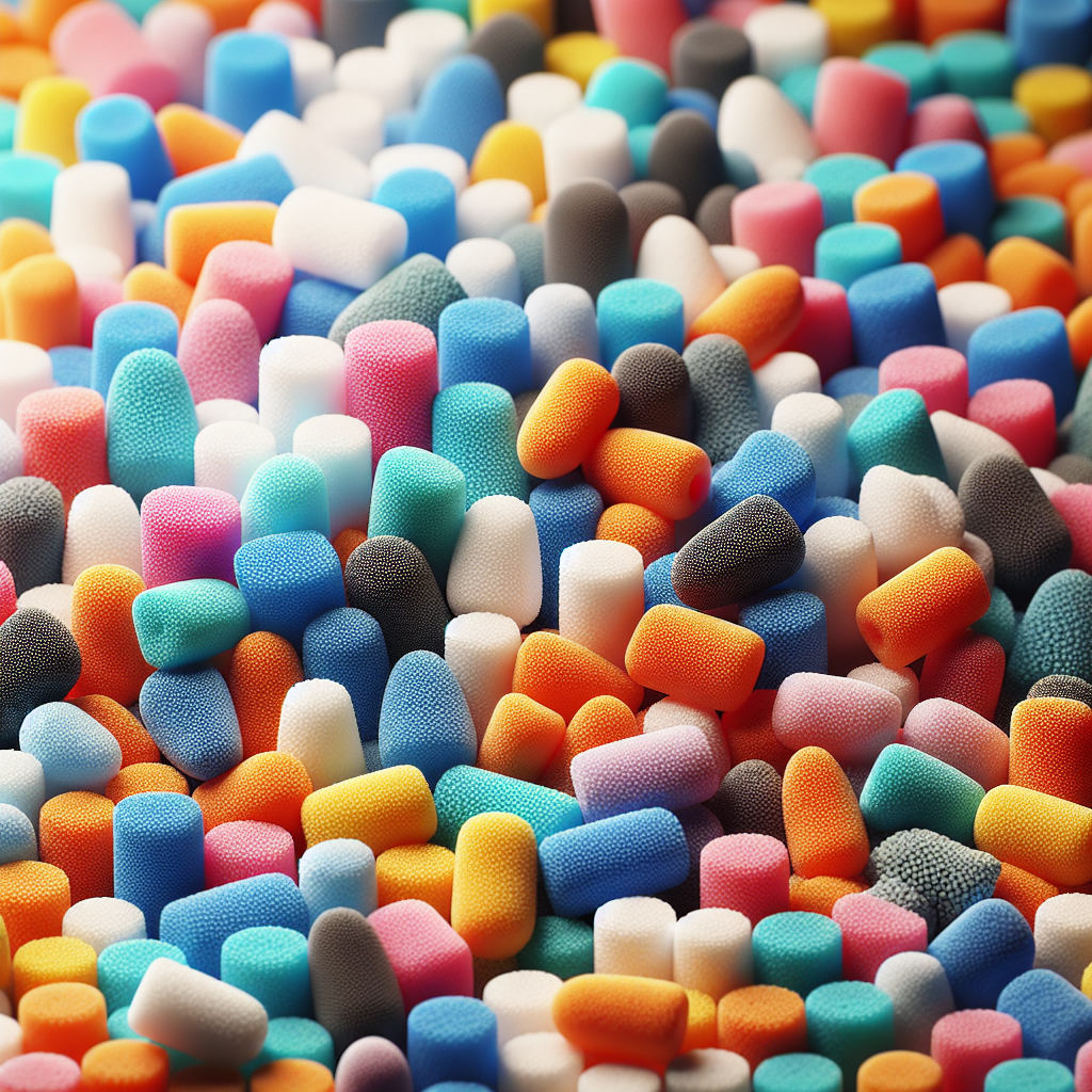 A close-up view of colorful ion exchange resin beads used in water softening systems