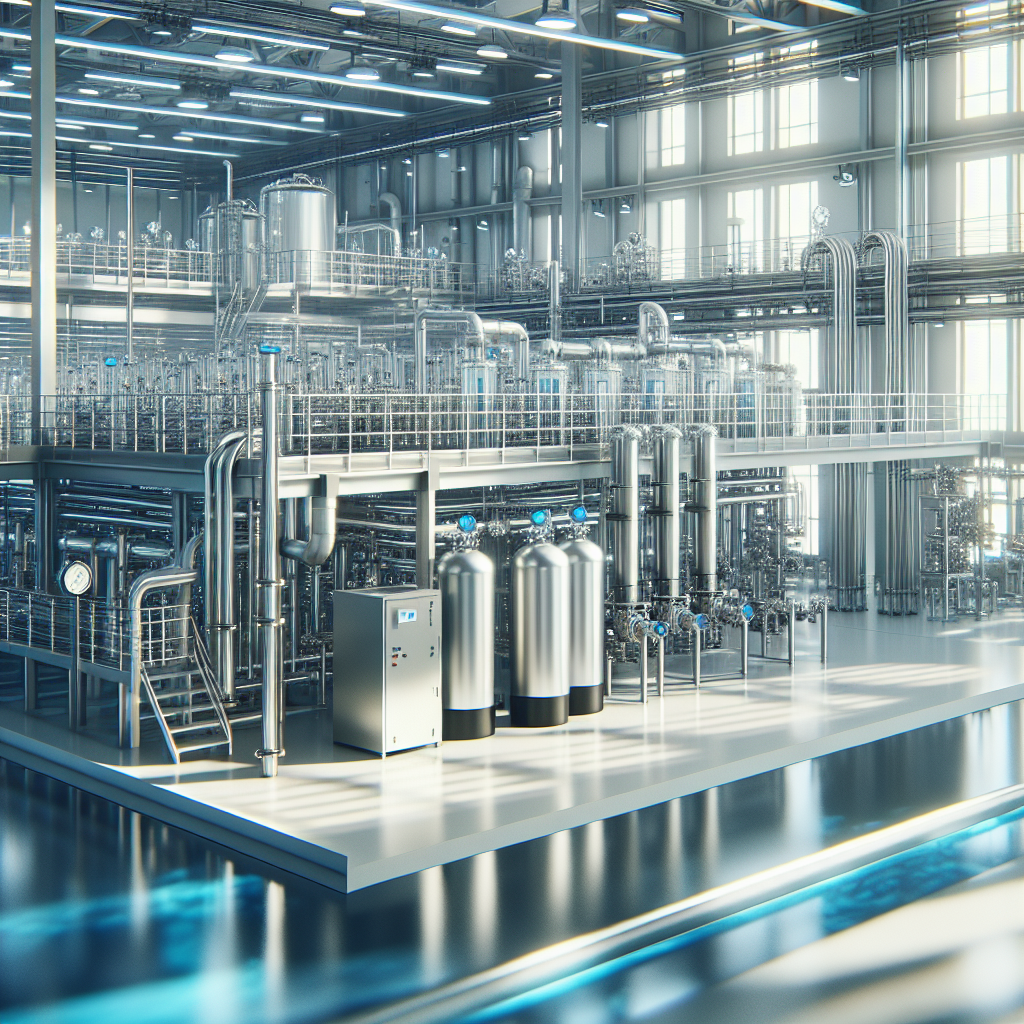 A modern water treatment facility with advanced technology for removing emerging contaminants