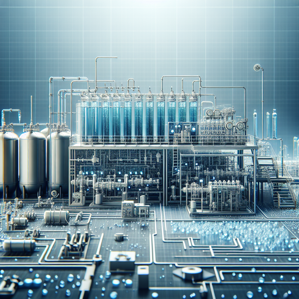 A modern water treatment facility showcasing softening agents and reverse osmosis systems at work