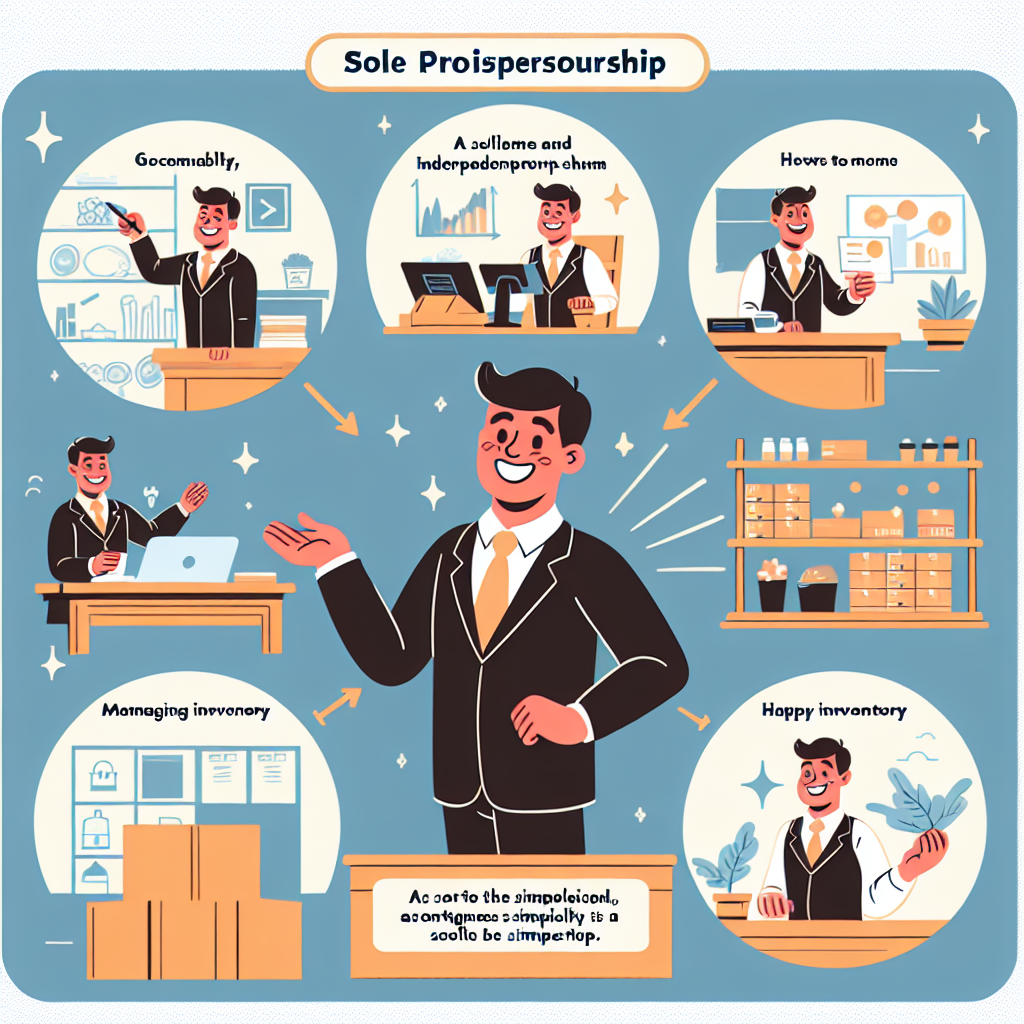 An illustration depicting the simplicity and advantages of sole proprietorship in a lighthearted and engaging manner