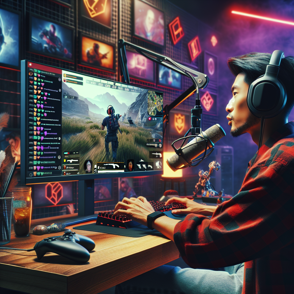 A lively Twitch stream showcasing engaged viewers interacting in chat while the streamer plays games