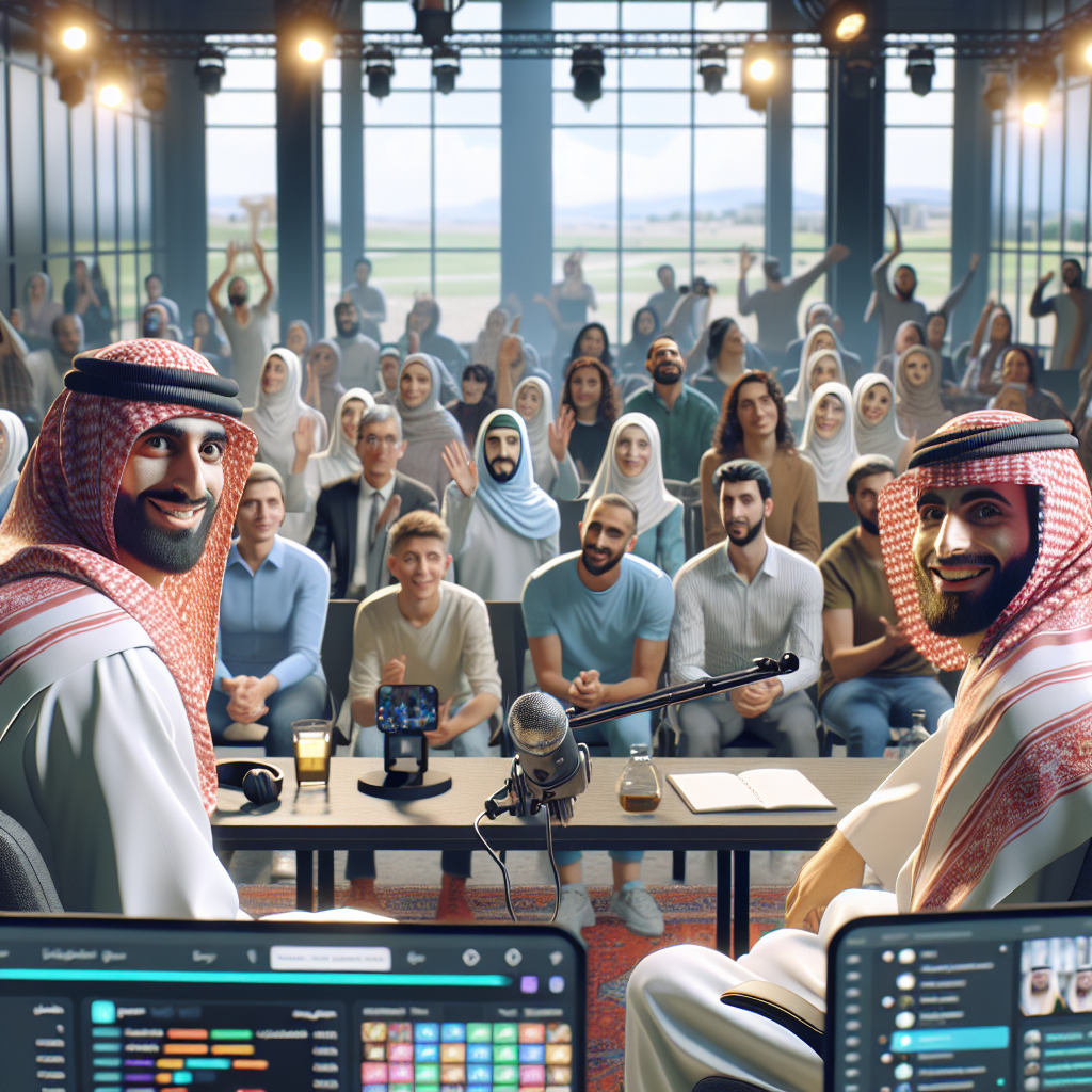 A vibrant online community gathering around a streamer in an interactive virtual space