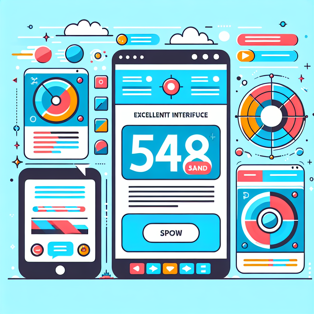 A modern website interface showcasing excellent user experience with fast loading times, mobile responsiveness, intuitive navigation, and engaging content elements.
