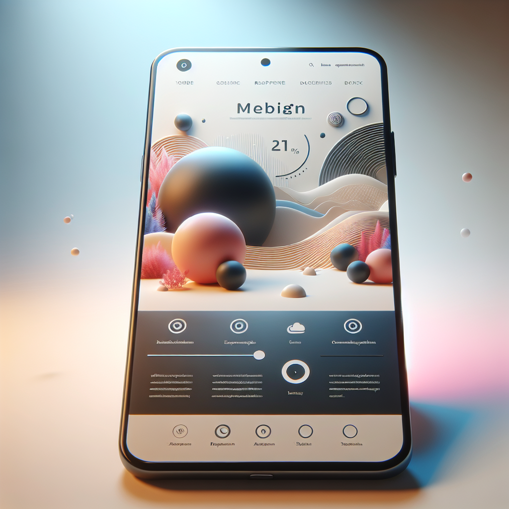 A smartphone displaying a beautifully designed responsive website with engaging visuals