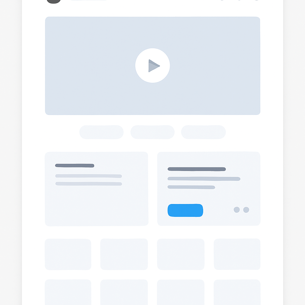 A modern web page layout showcasing minimalist design principles with interactive elements