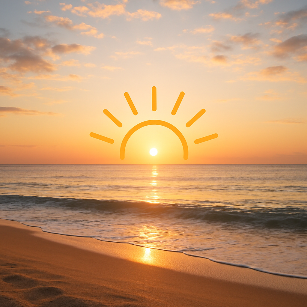 A serene beach view with a sunrise symbolizing new beginnings and hope for recovery