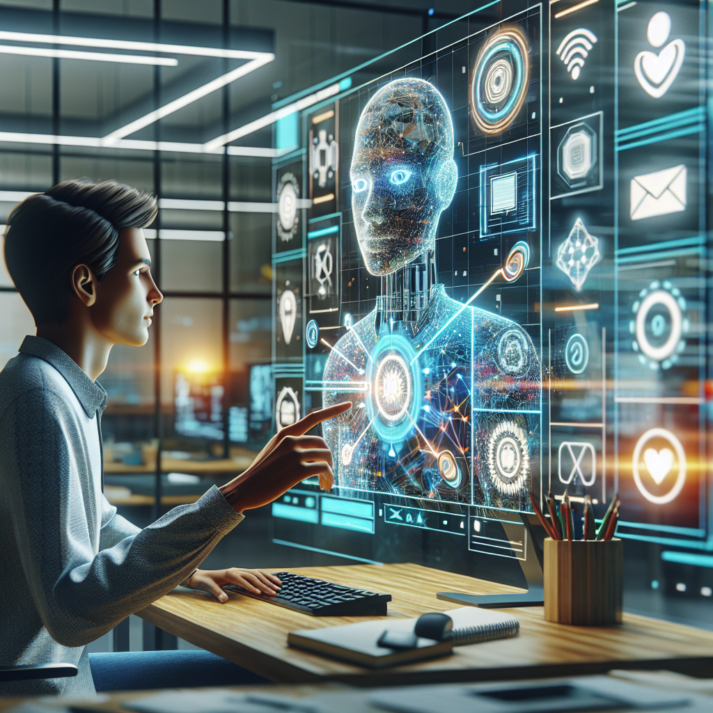 A person interacting with an AI interface