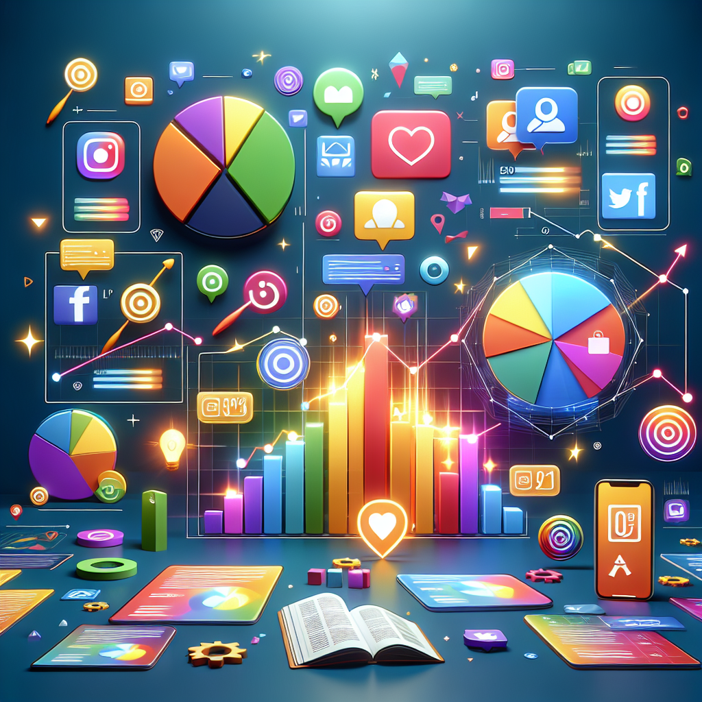 A vibrant and engaging visual representation of successful Instagram ads campaign strategies with graphs and social media elements