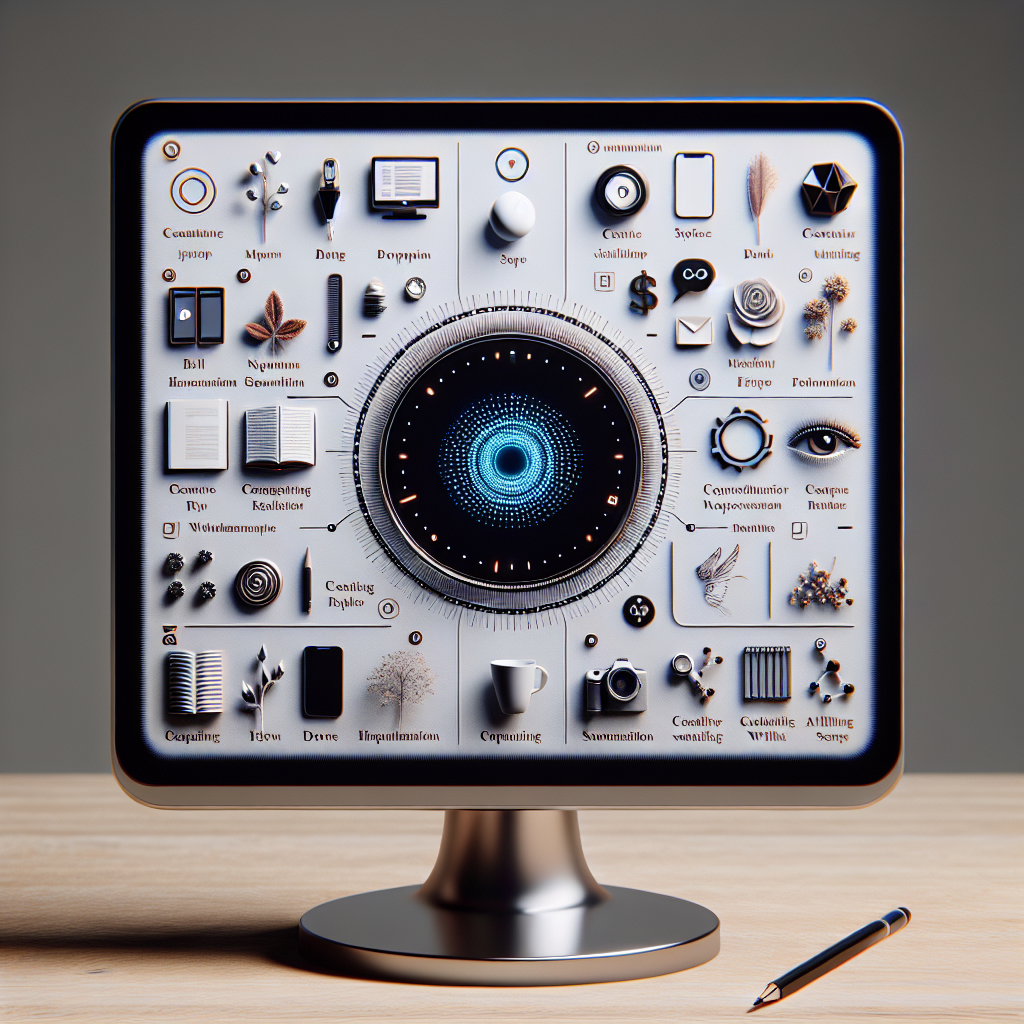 A close-up of an AI interface displaying various creative writing prompts on a digital screen