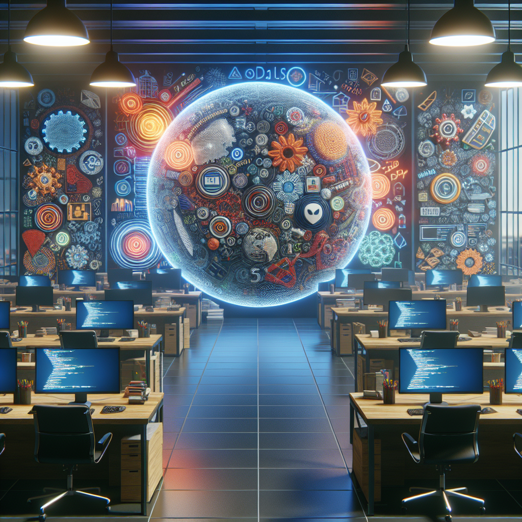 A vibrant tech hub in Israel showcasing web development technologies and programming languages