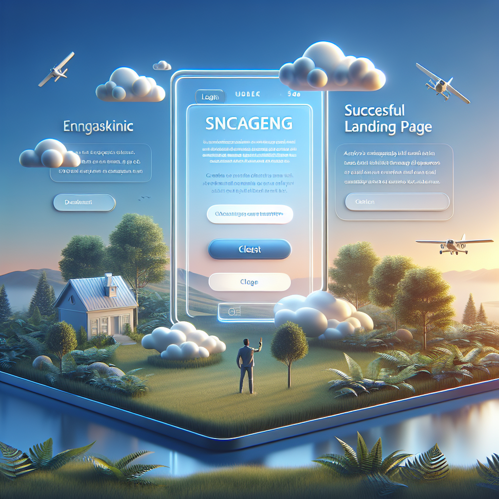 An engaging visual representation of a successful landing page with elements like clear CTAs and customer testimonials