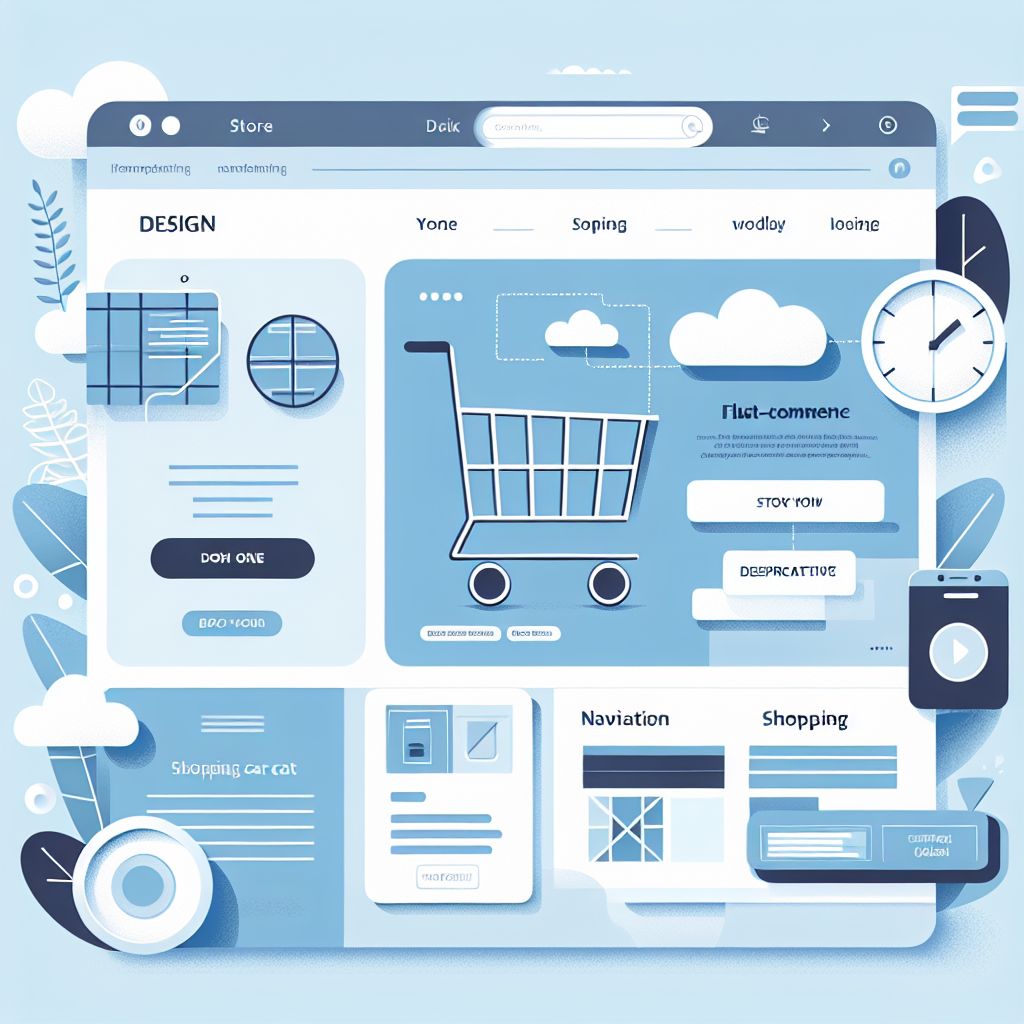 A modern e-commerce website interface design with intuitive navigation and a shopping cart feature