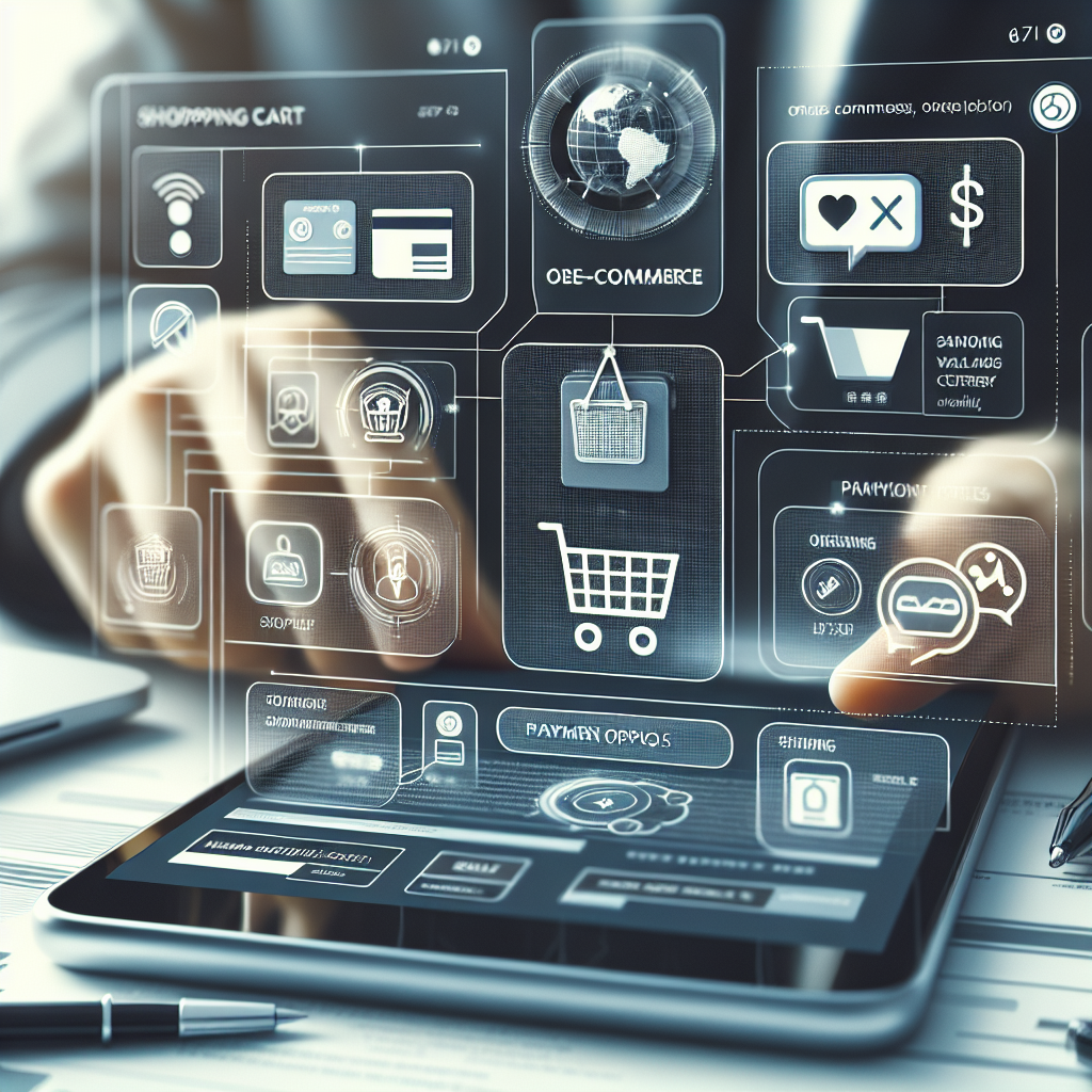 A modern e-commerce website interface showcasing various payment options and a shopping cart functionality