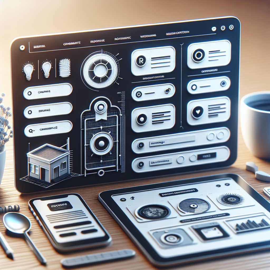 A modern business website interface showcasing essential features like responsive design, SEO tools, and <a href='https://themarketingshack.co.uk/professional-web-designer-business-success/'>e-commerce capabilities</a>.