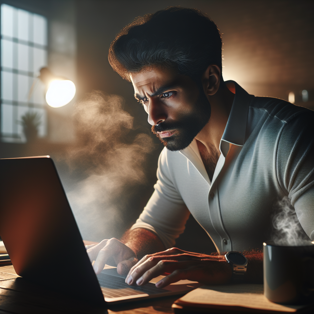 An entrepreneur working on their laptop creating engaging social media posts and email newsletters