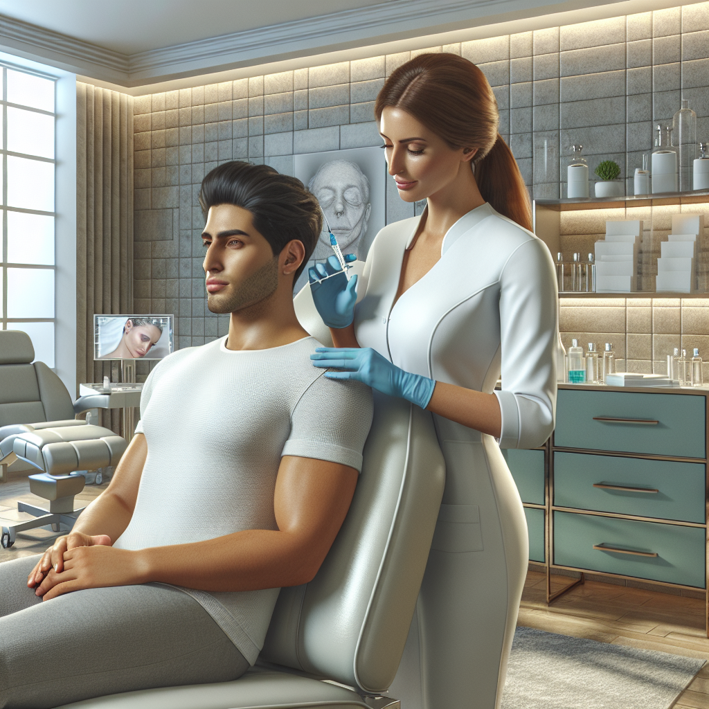 A skilled practitioner performing Sculptra injections on a patient in a modern medical spa setting