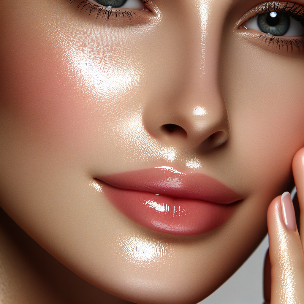 A close-up photo of glowing skin after a chemical peel treatment