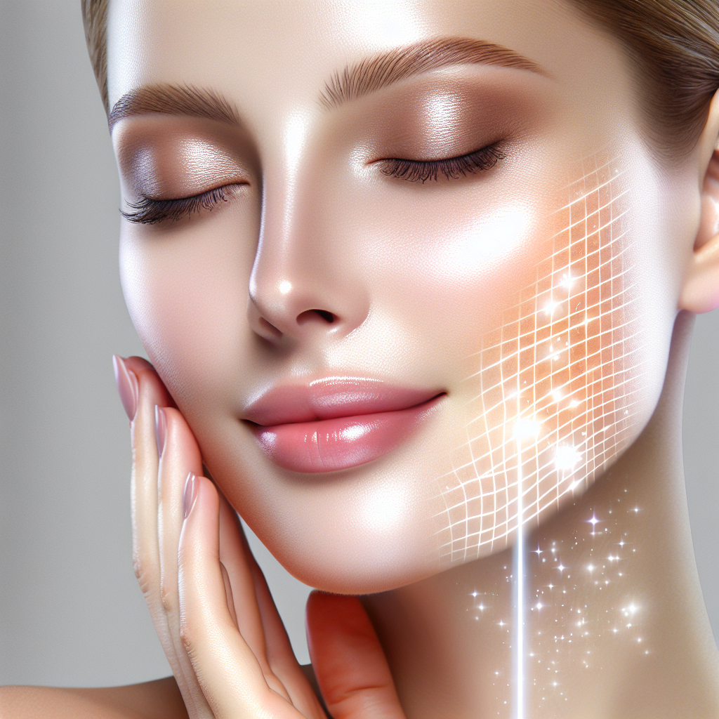 A close-up of radiant skin after a VI chemical peel treatment showing smooth texture and even tone