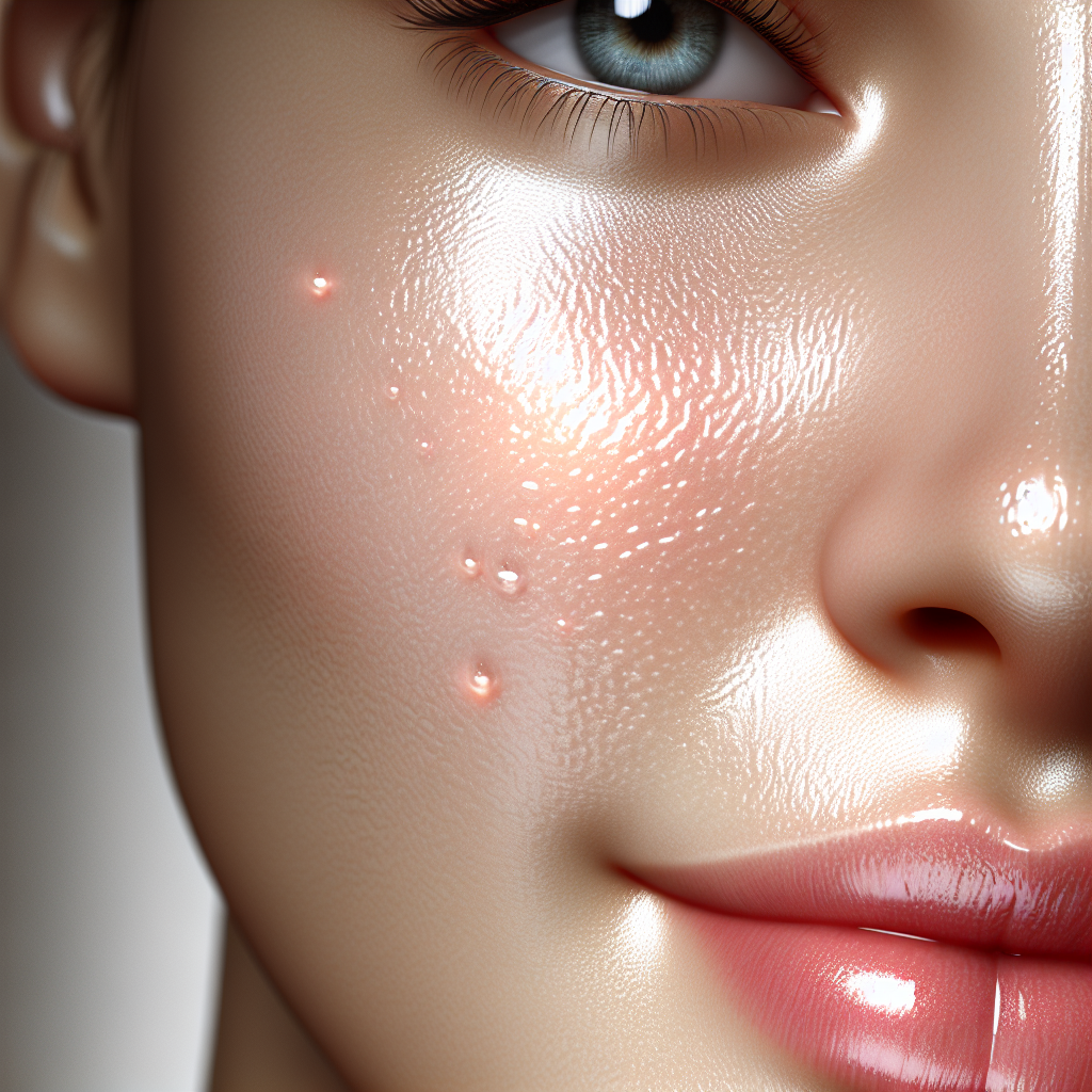 A close-up view of glowing skin with visibly minimized pores after using retinol serum