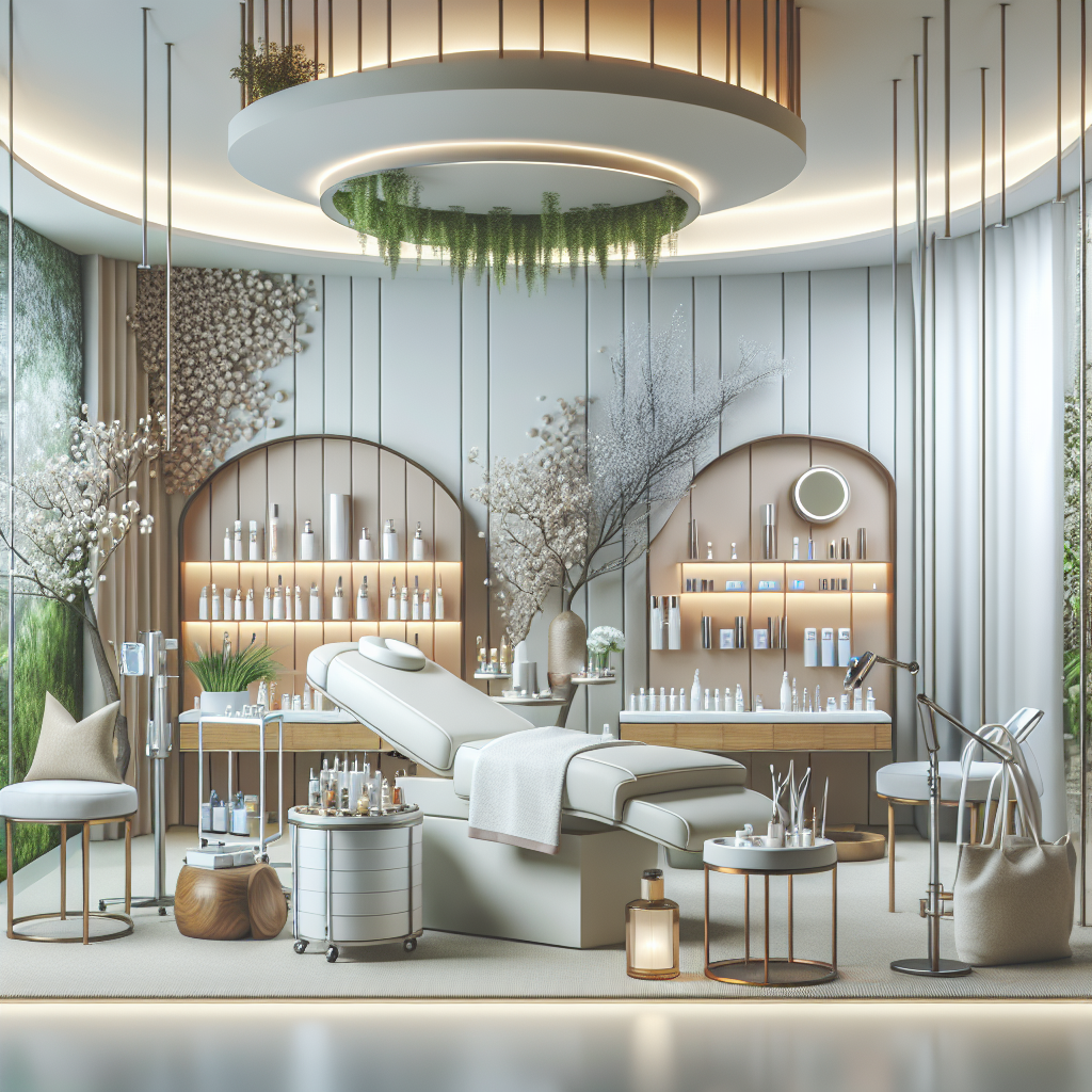 A serene spa environment showcasing various skincare treatments being offered at Innovations Wellness & MedSpa, including chemical peels and microneedling