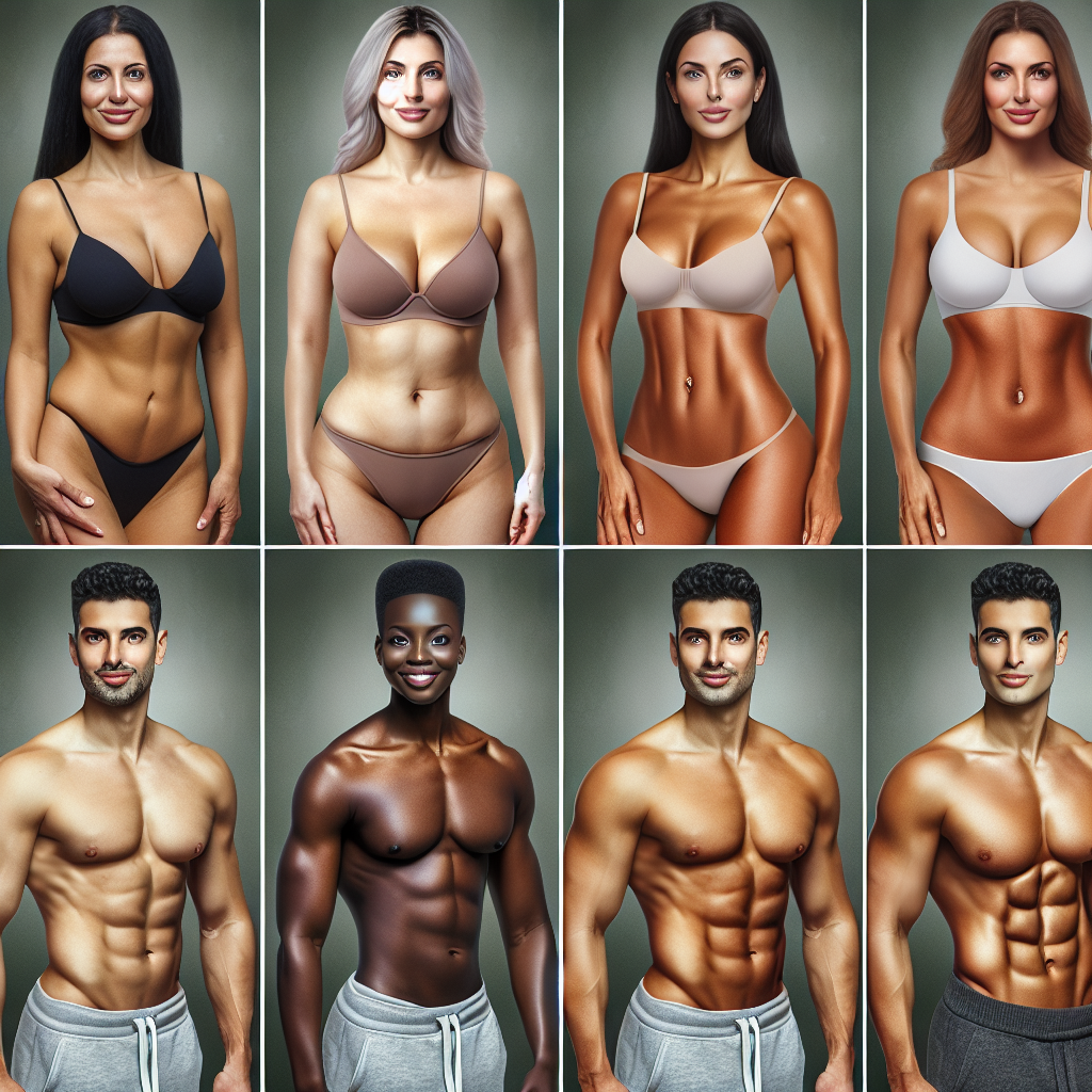 Before and after photos of successful body contouring transformations showcasing diverse individuals