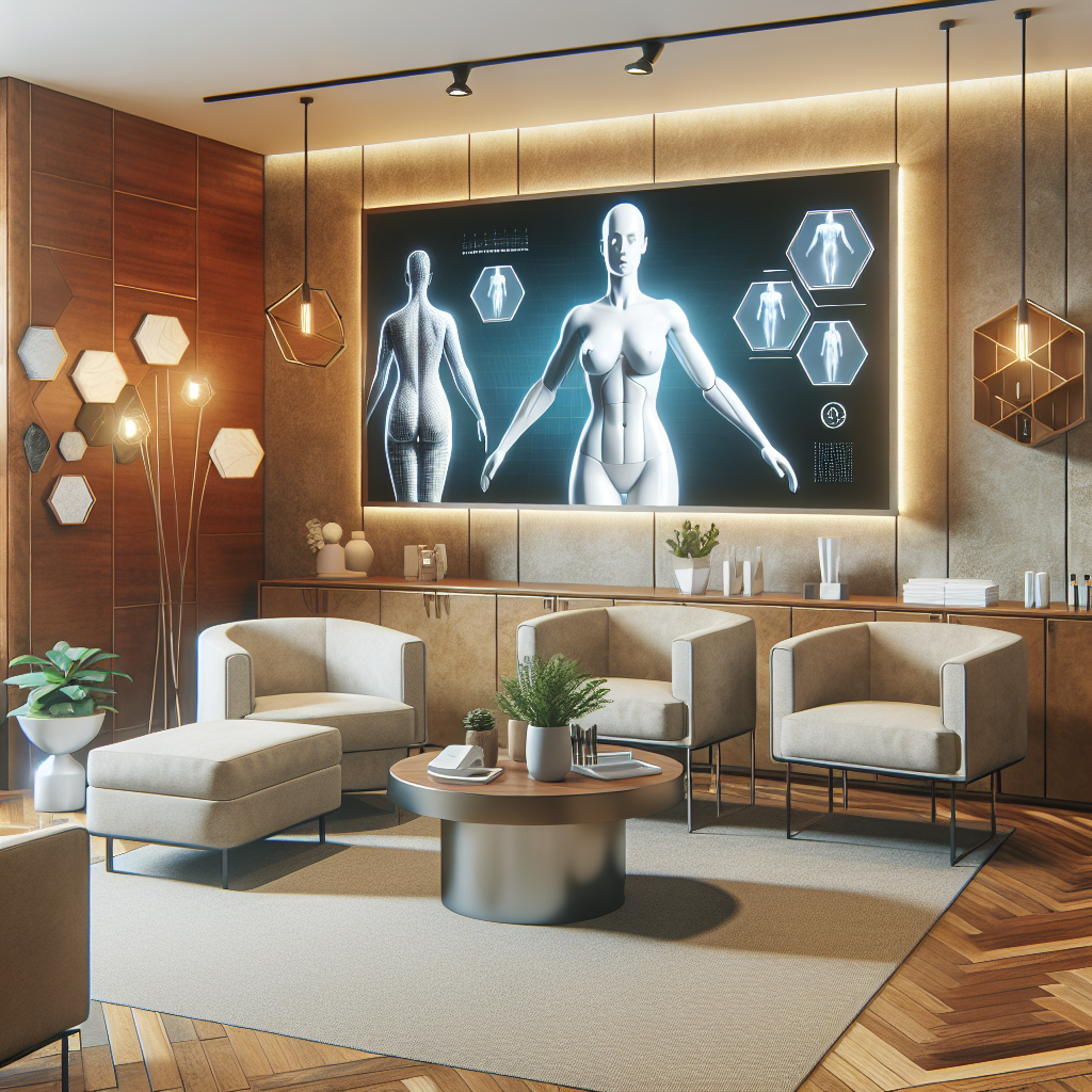 A modern aesthetic clinic interior showcasing advanced body sculpting technologies