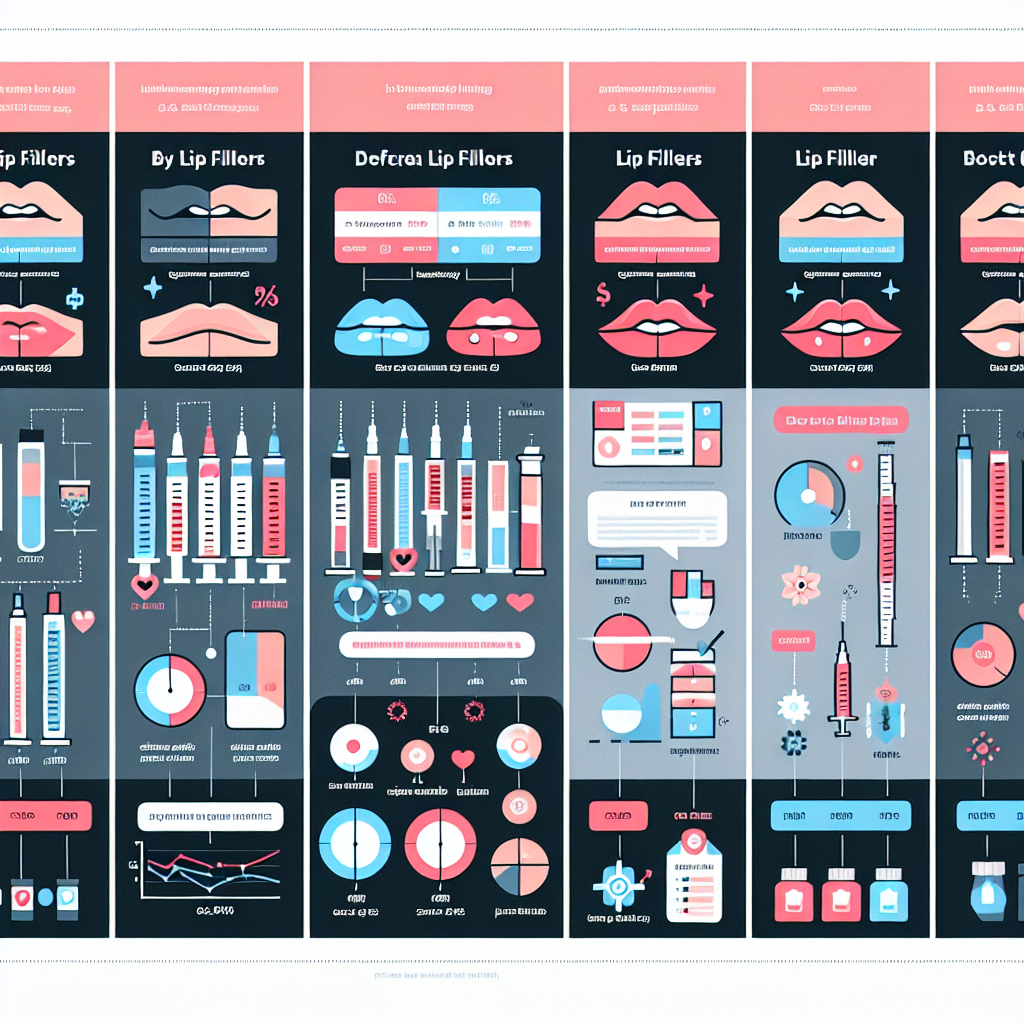 A visually appealing infographic comparing different types of lip fillers with their costs and benefits