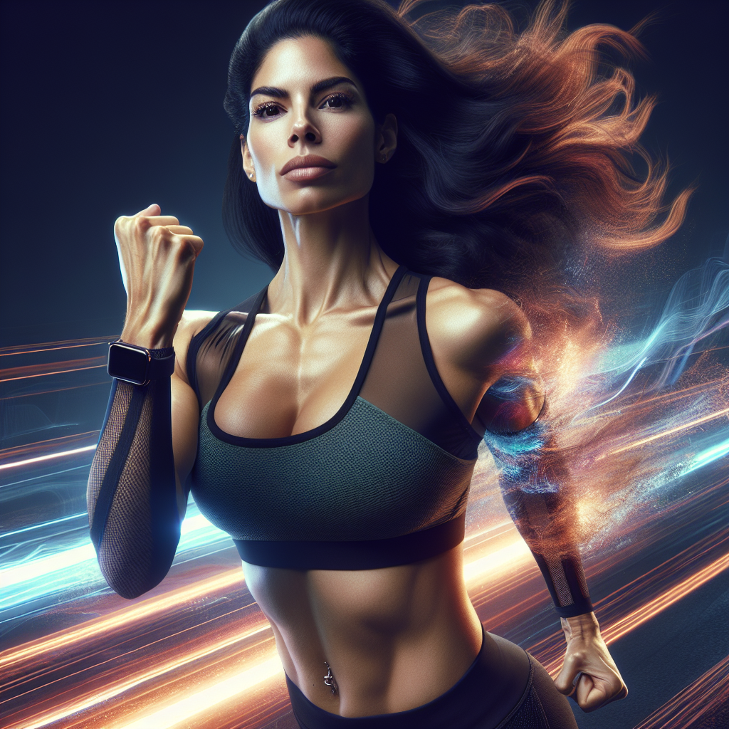 A woman engaging in an active lifestyle with vibrant energy, showcasing vitality and confidence