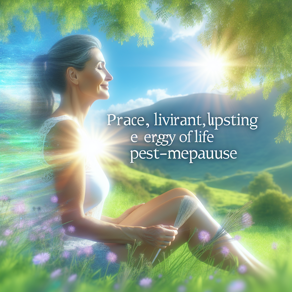 A serene woman enjoying life post-menopause with vibrant energy