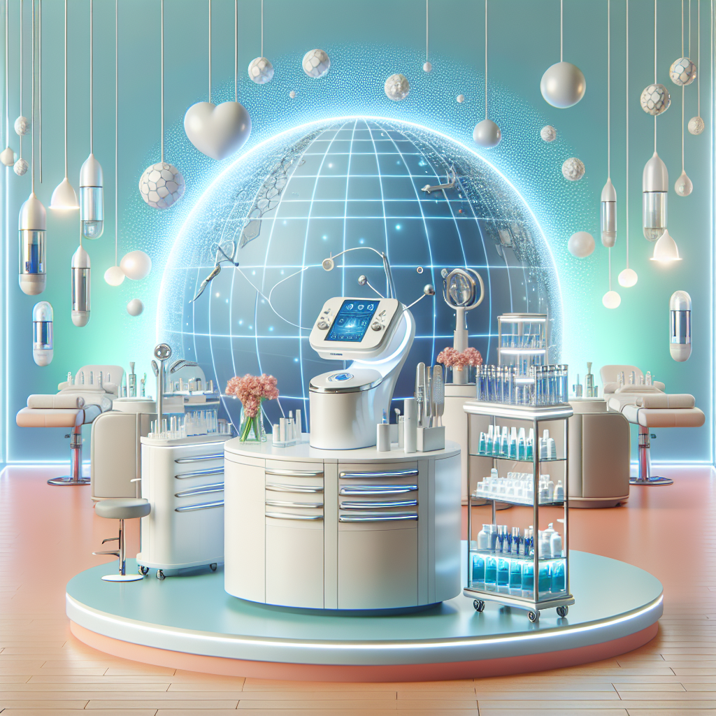 A vibrant spa environment showcasing various advanced skincare treatment options like microneedling and chemical peels