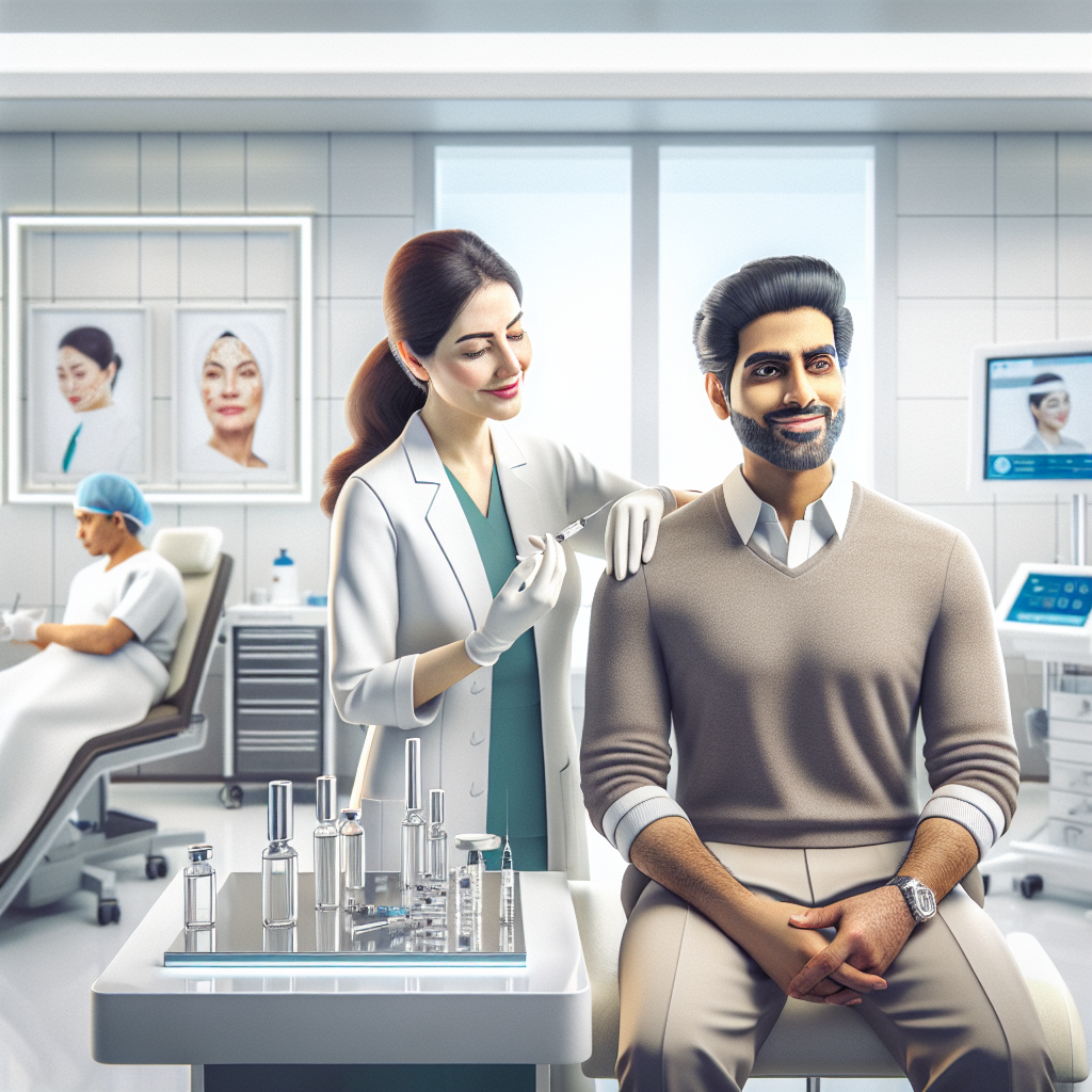 Aesthetic clinic showcasing advanced anti-aging treatments with injectables and microneedling in action