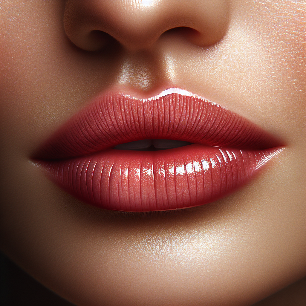 A close-up image of beautifully enhanced lips showcasing natural fullness and definition with subtle makeup