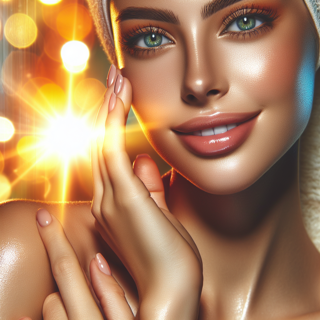 A close-up image of fresh glowing skin after a chemical peel treatment