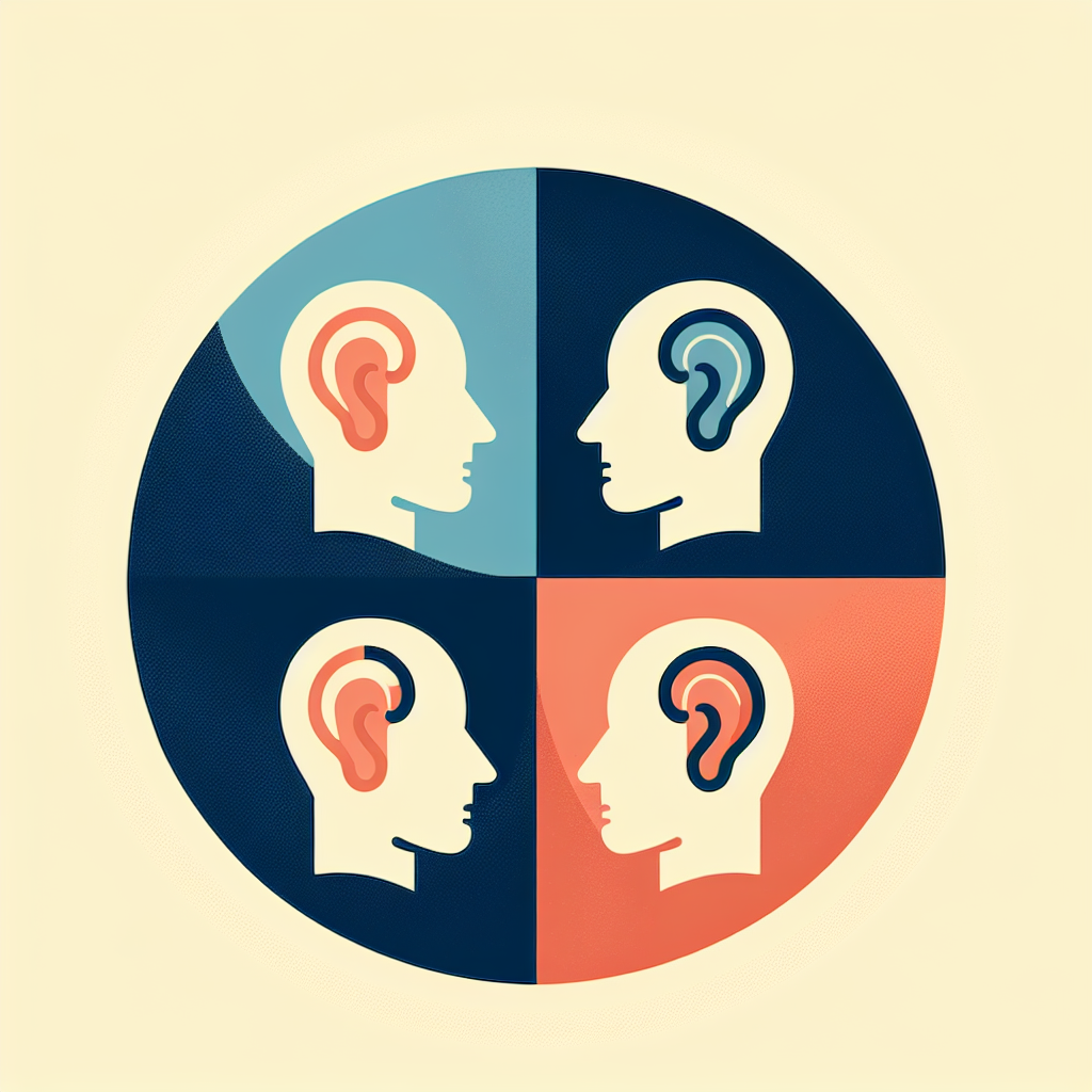Illustration of the four ears model by Schulz von Thun with visual representation of the four levels of communication