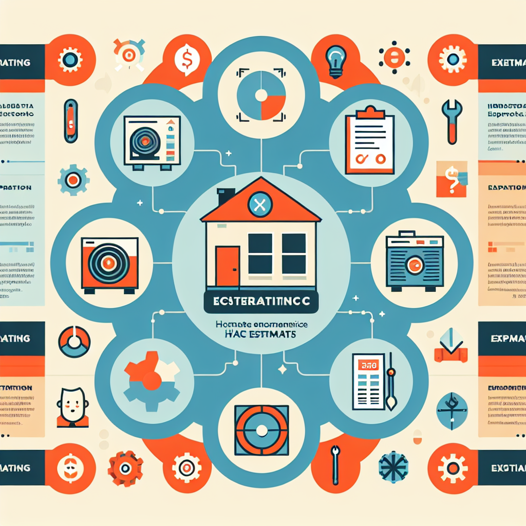 An infographic illustrating different types of HVAC estimates with icons representing each type