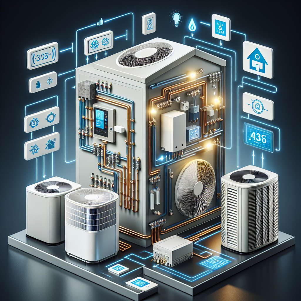 A modern home HVAC system installation showcasing energy-efficient units with smart technology integration