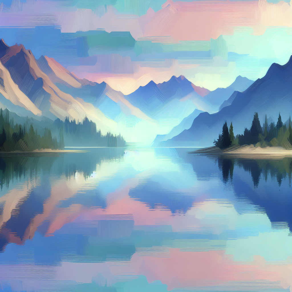 A serene landscape with soft colors representing healing from trauma