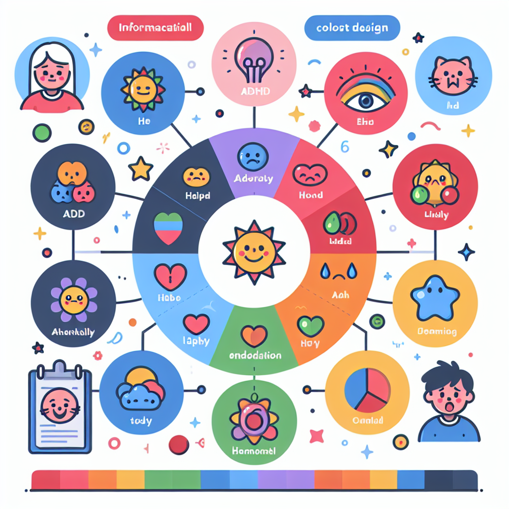 A colorful emotion chart depicting various feelings associated with ADHD