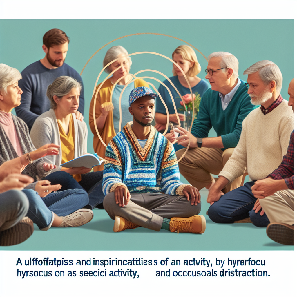 An adult with ADHD engaging in a group activity focused on empathy training